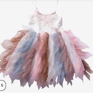 Charming Pastel Tutu Dress for Kids by Petite Hailey feathers! NWT 4t